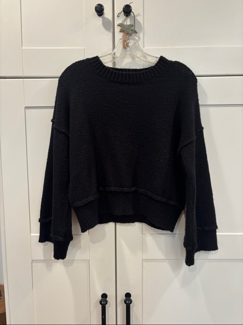Carly Jean Los Angeles Black Cozy Crewneck Sweater